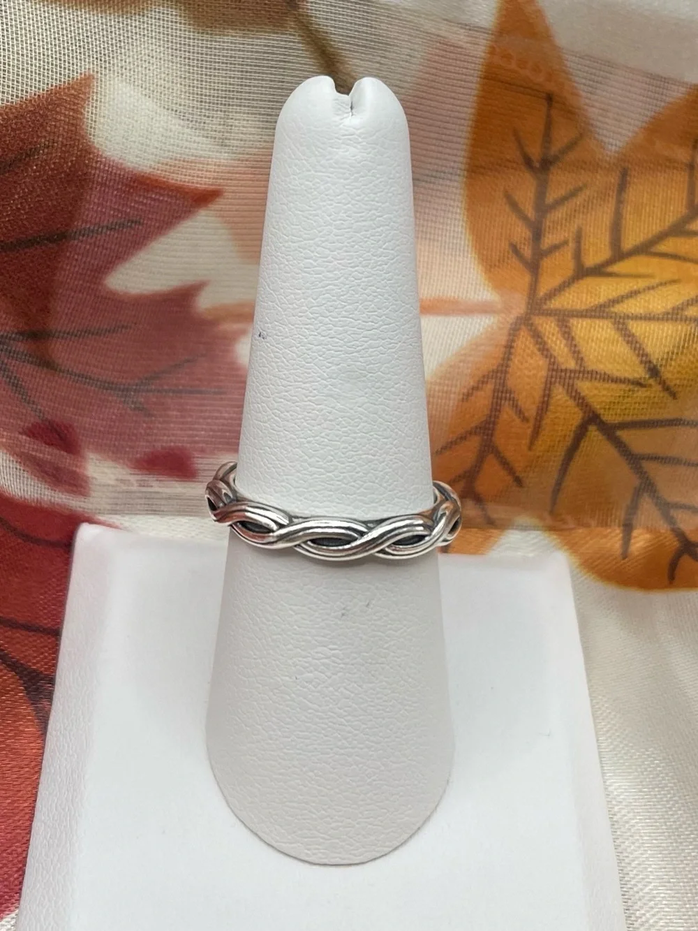Retired Authentic.925 SS Pandora “Changing Seasons” Twisted Band Ring sz US 8.5